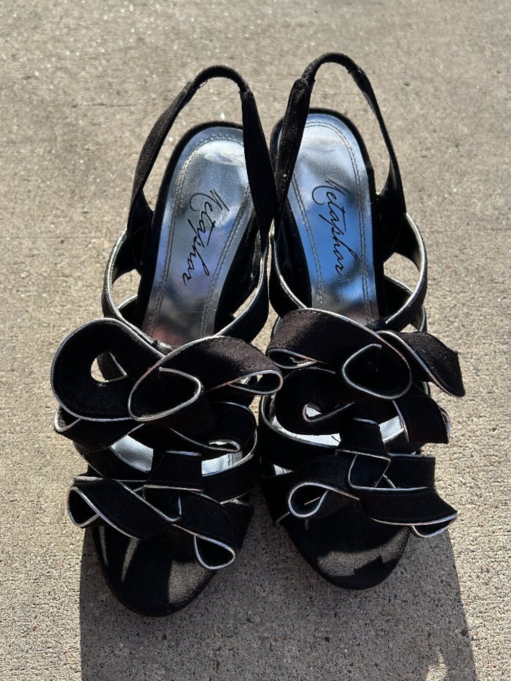 Women's Strappy Ribbon Slingback Heels Size 6.5